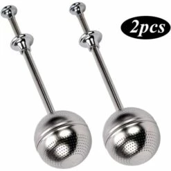MERéTéET Passoires à Thé Pour Tasse Boule à Thé Diffuseur à Thé Infuseur à Thé Inox Pour Tasse Boule à Thé à Long Manche Passoire à Thé En Acier Inoxydable Pince Boule à Thé Inox 17*4.7cm Argent 2 Pièces，KoleZy -Promos Raccord d'arrosage Magasin 65383060 2