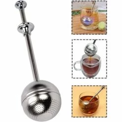 MERéTéET Passoires à Thé Pour Tasse Boule à Thé Diffuseur à Thé Infuseur à Thé Inox Pour Tasse Boule à Thé à Long Manche Passoire à Thé En Acier Inoxydable Pince Boule à Thé Inox 17*4.7cm Argent 2 Pièces，KoleZy -Promos Raccord d'arrosage Magasin 65383060 5