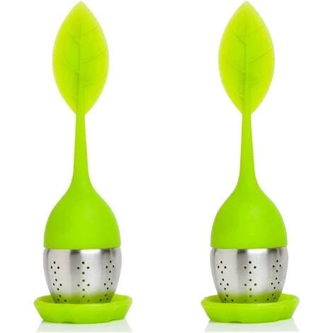 MERéTéET Infuseur De Thé, 2 Pièces Infuseur à Thé En Silicone, Feuilles De Thé Infuseur, Passoire A Thé, Avec Poignées En Silicone, Design De Feuille Moderne, Pour Filtrer Le Thé 15*3.8cm (Vert),KoleZy 3 MERéTéET Infuseur De Thé, 2 Pièces Infuseur à Thé En Silicone, Feuilles De Thé Infuseur, Passoire A Thé, Avec Poignées En Silicone, Design De Feuille Moderne, Pour Filtrer Le Thé 15*3.8cm (Vert),KoleZy