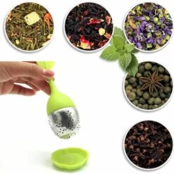 MERéTéET Infuseur De Thé, 2 Pièces Infuseur à Thé En Silicone, Feuilles De Thé Infuseur, Passoire A Thé, Avec Poignées En Silicone, Design De Feuille Moderne, Pour Filtrer Le Thé 15*3.8cm (Vert),KoleZy 10 MERéTéET Infuseur De Thé, 2 Pièces Infuseur à Thé En Silicone, Feuilles De Thé Infuseur, Passoire A Thé, Avec Poignées En Silicone, Design De Feuille Moderne, Pour Filtrer Le Thé 15*3.8cm (Vert),KoleZy -Promos Raccord d'arrosage Magasin 65383066 4