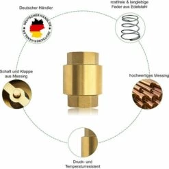 OSQI Clapet Anti-retour De 1 Pouce En Laiton Robuste De Haute Qualité, Antirouille Et étanche Pour Pompe, Fontaine, Machine à Laver, Jardin, Mégots De Pluie, Baril -Promos Raccord d'arrosage Magasin 65501189 4