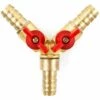 OSQI Connecteur De Tuyau En Y Répartiteur 3 Voies, Alliage De Zinc En Laiton, Robinet à Tournant Sphérique De Gaz D'huile D'eau De 10 Mm Pour L'irrigation De Jardin (1 Pièce) -Promos Raccord d'arrosage Magasin 65501313 1