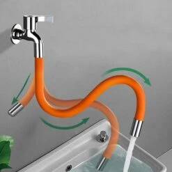 OSQI Tuyau De Pulvérisation D'extension De Robinet De Cuisine, Tuyau D'extension De Robinet De Cuisine Mobile à 360 Degrés Tube D'extension En Mousse Universel Avec Connecteur Pour Cuisine Salle De Bain (20CM) -Promos Raccord d'arrosage Magasin 65503353 5