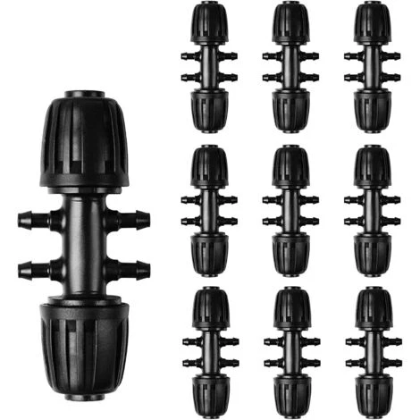 OSQI Connecteur De Tuyau D'irrigation De Jardin, Raccords En T Barbelés Irrigation Goutte à Goutte Pour Tube D'irrigation De 1/2" à 1/4" Accessoires D'arrosage à 6 Voies, Noir 3 OSQI Connecteur De Tuyau D'irrigation De Jardin, Raccords En T Barbelés Irrigation Goutte à Goutte Pour Tube D'irrigation De 1/2" à 1/4" Accessoires D'arrosage à 6 Voies, Noir
