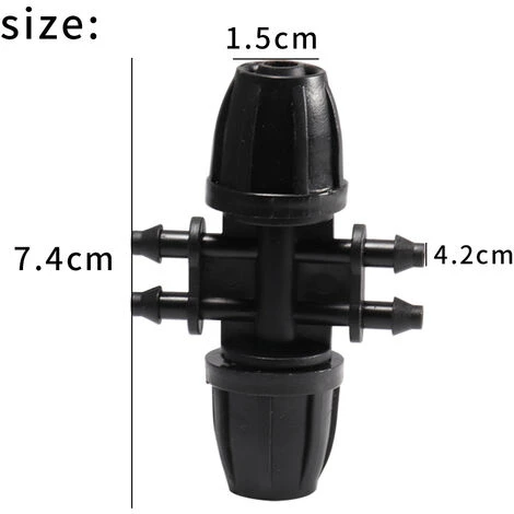 OSQI Connecteur De Tuyau D'irrigation De Jardin, Raccords En T Barbelés Irrigation Goutte à Goutte Pour Tube D'irrigation De 1/2" à 1/4" Accessoires D'arrosage à 6 Voies, Noir 4 OSQI Connecteur De Tuyau D'irrigation De Jardin, Raccords En T Barbelés Irrigation Goutte à Goutte Pour Tube D'irrigation De 1/2" à 1/4" Accessoires D'arrosage à 6 Voies, Noir – Image 2