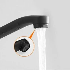 OSQI Robinet De Cuisine à Poignée Unique Fixé Au Mur Corps En Laiton De Haute Qualité Projection Noire 250mm（G1/2） -Promos Raccord d'arrosage Magasin 65504529 4