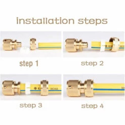 PETITES ECREVISSES 4 Pcs Connecteur De Robinet De Jardin En Laiton Adaptateur Robinet Tuyau Arrosage 1/2" Quick Connectors -Promos Raccord d'arrosage Magasin 65510443 4