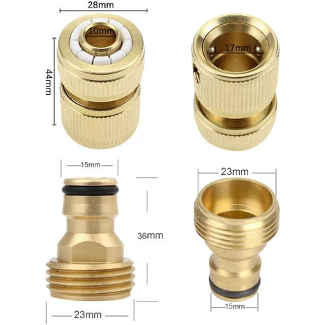 PETITES ECREVISSES 4 Pcs Raccords De Tuyau D'arrosage En Laiton Raccords De Robinet Et De Pulvérisation 1/2"et 3/4" 5 PETITES ECREVISSES 4 Pcs Raccords De Tuyau D'arrosage En Laiton Raccords De Robinet Et De Pulvérisation 1/2"et 3/4" – Image 3