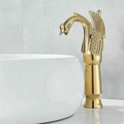 BENOBBY KIDS Robinet Salle De Bain En Laiton Mitigeur Lavabo Robinet Bassin Robinet Robinet Laiton Massif Doré Robinet De Salle De Bain Lavabo-Vasque Robinet De Pont Monté -Promos Raccord d'arrosage Magasin 65683455 4