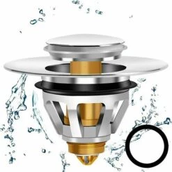 MERéTéET Noyau De Rebond De Type Poussoir,Bouchon De Vidange D'évier Escamotable Bouchon Baignoire Bouchon Baignoire Vidange D'évier Bouchon Lavabo Pour Cuisine Et Salle De Bain 34-39mm
