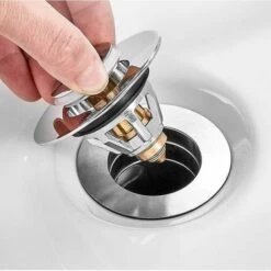 MERéTéET Noyau De Rebond De Type Poussoir,Bouchon De Vidange D'évier Escamotable Bouchon Baignoire Bouchon Baignoire Vidange D'évier Bouchon Lavabo Pour Cuisine Et Salle De Bain 34-39mm -Promos Raccord d'arrosage Magasin 65788625 4