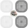 MERéTéET Lot De 4 Filtre Evier Cuisine,Protections De Vidange En Silicone,Filtre Drain De Douche Avec Ventouse,pour Évier De Douche,Douche,Baignoire(Blanc Et Gris)