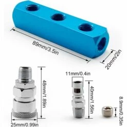 Cisea Connecteur Rapide à 3, Blue Raccord De Collecteur En Alliage Voies D'aluminium, Séparateur De Compresseur D'air De Type C, Convient Aux Pompes à Air, Cylindres Et Compresseurs -Promos Raccord d'arrosage Magasin 65843322 2