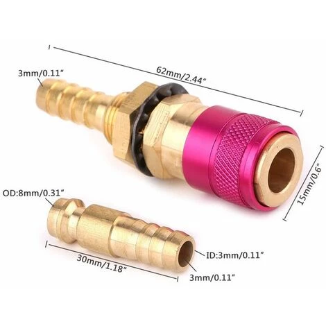 KAEJYIUT Raccords De Connecteur - 2 Pièces Adaptateur De Gaz Refroidi à L'eau Raccords De Connecteur Rapide Pour TIG 7 KAEJYIUT Raccords De Connecteur - 2 Pièces Adaptateur De Gaz Refroidi à L'eau Raccords De Connecteur Rapide Pour TIG – Image 5