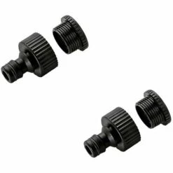DONTODENT Better-3/4 '' Et 1/2 '' 2in1 Tuyau Robinet Nez Fileté Débit Robinet Connecteur Fileté Robinet Adaptateur 2 Pack, Noir