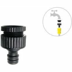 DONTODENT Better-3/4 '' Et 1/2 '' 2in1 Tuyau Robinet Nez Fileté Débit Robinet Connecteur Fileté Robinet Adaptateur 2 Pack, Noir -Promos Raccord d'arrosage Magasin 65901236 4