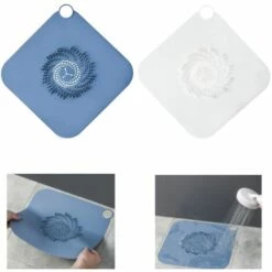 ENJOY Couvercle De Vidange Douche, 2 Pièces Filtre à Cheveux En Silicone Grand Drain En Maille Avec Poignée, Pour Salle De Bain Douche évier Filtre Attrape Cheveux Pour Salle De Bain Et Toilettes