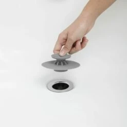 ENJOY Flex Drain Stop. Bonde De Baignoire Et Douche, Avec Fonction Attrape-cheveux, Coloris Gris. -Promos Raccord d'arrosage Magasin 66085494 5