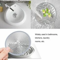 FVO Drain De Douche, Filtre De Cheveux, Filtre Pour Bonde De Douche, Grille Douche Anti Cheveux, Couverture De Drain Filtre à Évier, Attrape-Cheveux Douche Drain - Acier Inoxydable Argent Et Silicone 1 -Promos Raccord d'arrosage Magasin 66307754 5