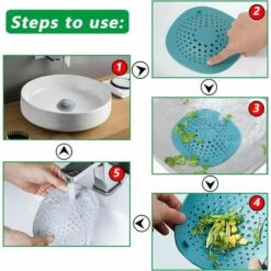 FVO Protection De Drain De Silicone,5 PCS Filtre Évier En Silicone,Filtre à Cheveux Douche,Filtre à Bonde De Douche Pour Drain De Douche, Pou Coincer Cheveux Et Saletés, Bouchon Dévier Avec Ventouses -Promos Raccord d'arrosage Magasin 66308310 5