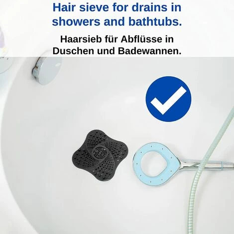 FVO Filtres De Drain D’évier En , 13 X 13 Cm, 1 X Noir, Avec 4 Ventouses, Bouchon D’eau Pour Salle De Bain, Crépine à Cheveux Pour La Douche, Filtre Attrape-cheveux Pour Baignoire, Nettoyage Facile 4 FVO Filtres De Drain D’évier En , 13 X 13 Cm, 1 X Noir, Avec 4 Ventouses, Bouchon D’eau Pour Salle De Bain, Crépine à Cheveux Pour La Douche, Filtre Attrape-cheveux Pour Baignoire, Nettoyage Facile – Image 2
