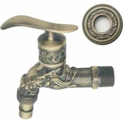 ECHOO Robinet Vintage, Robinet En Laiton Antique, Robinet De Jardin De Style Antique, Robinet De Robinet Sculpté Dragon Antique Pour Maison Cuisine Salle De Bains Jardin Extérieur