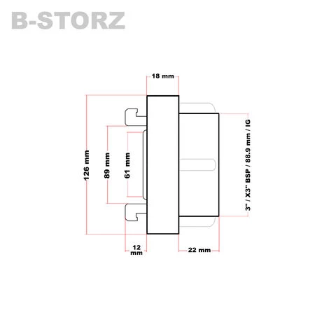 WILTEC Accouplement Storz B/75mm Avec Filetage Femelle 89mm 3 Pouces 3"X3" BSP Alu 6 WILTEC Accouplement Storz B/75mm Avec Filetage Femelle 89mm 3 Pouces 3"X3" BSP Alu – Image 4
