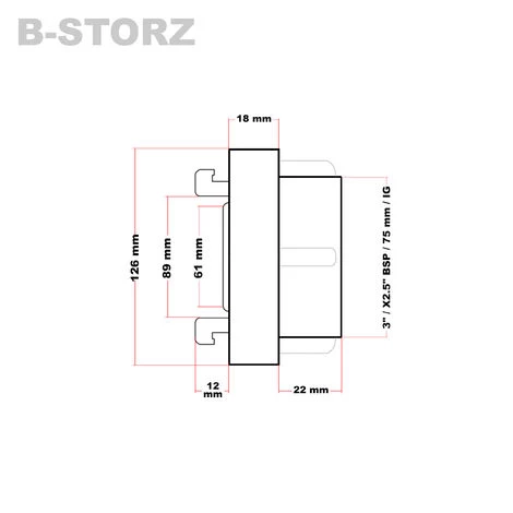 WILTEC Accouplement Storz B/75 Avec Filetage Femelle 75mm 3"X2.5"BSP, Raccord Pompier 6 WILTEC Accouplement Storz B/75 Avec Filetage Femelle 75mm 3"X2.5"BSP, Raccord Pompier – Image 4